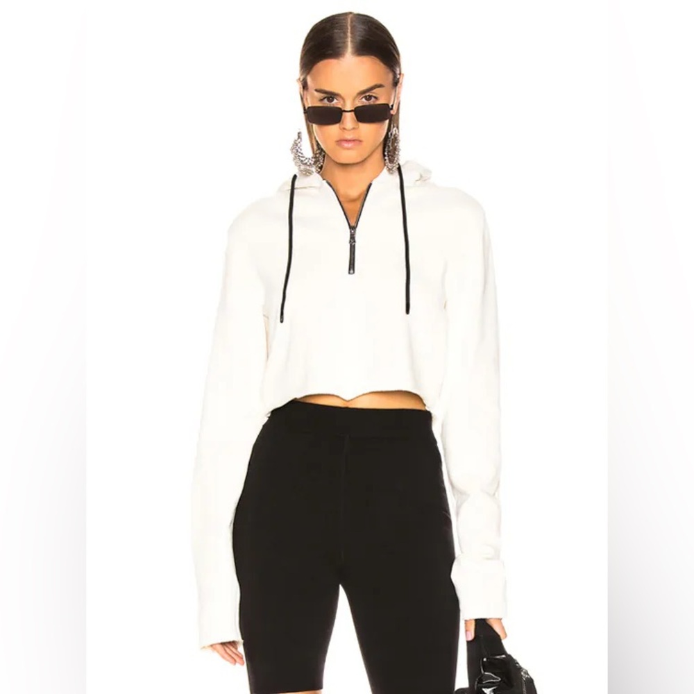 Cotton Citizen Brooklyn Crop Hoodie in Cream XS